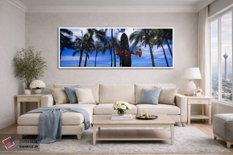 تابلو دکوراتیو Duke Kahanamoku Statue, Waikiki Beach, Honolulu, Oahu… اثر پانورامیک ایمجز - D4W