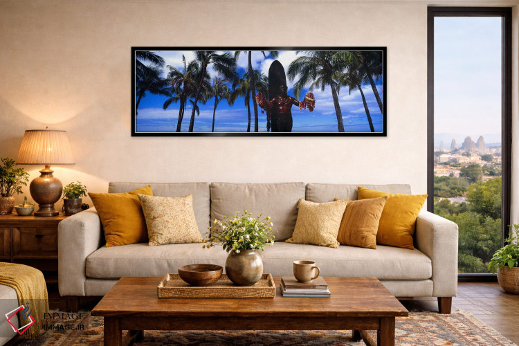 تابلو دکوراتیو Duke Kahanamoku Statue, Waikiki Beach, Honolulu, Oahu… اثر پانورامیک ایمجز - D6B