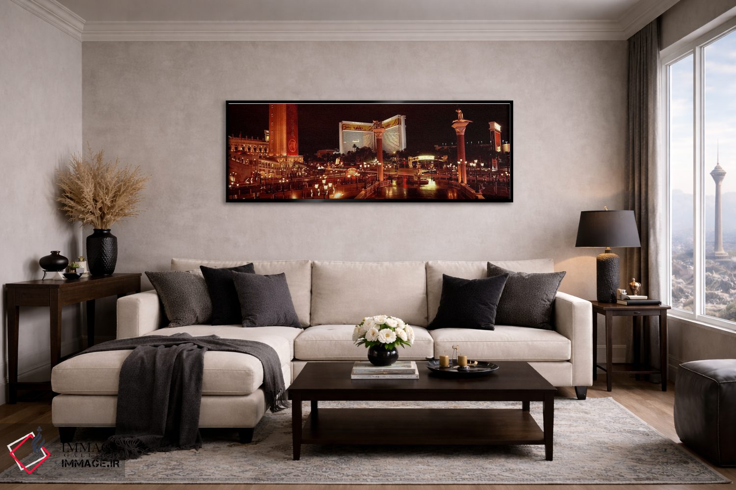 تابلو دکوراتیو The Mirage, The Strip, Las Vegas, Nevada, USA,هتل روشن… اثر پانورامیک ایمجز - D6B