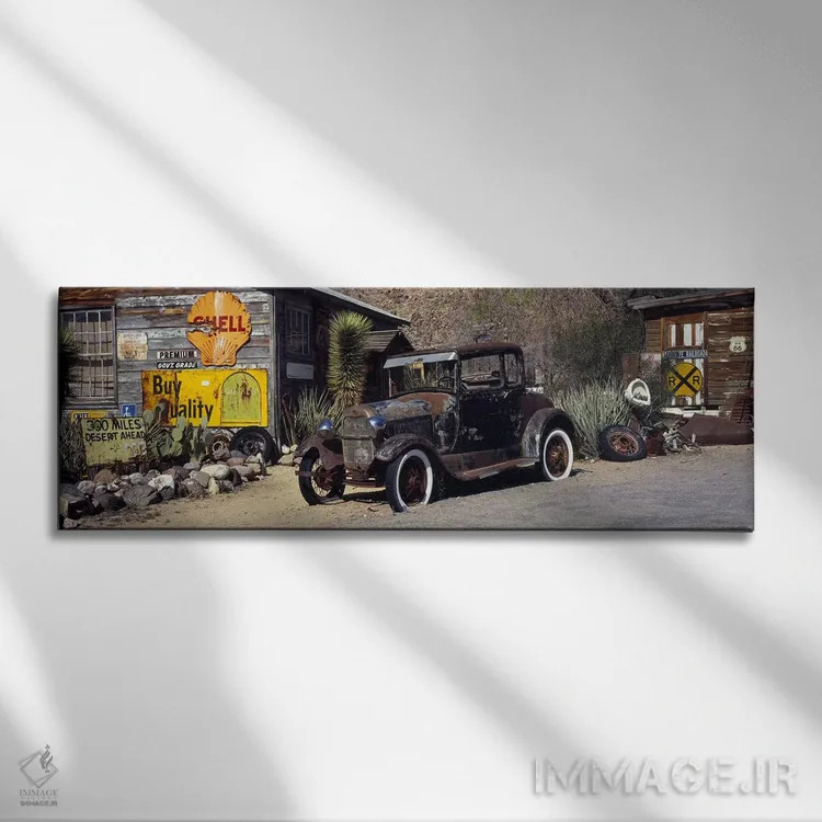 تابلو دکوراتیو آمریکای قدیمی اثر پانورامیک ایمجز - نمای روبهرو روی دیوار