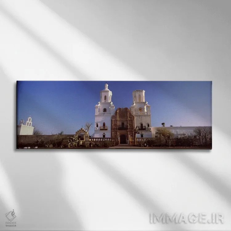 تابلو دکوراتیو Mission San Xavier Del Bac, Tucson, Arizona, USA #2,نما… اثر پانورامیک ایمجز - نمای روبهرو روی دیوار