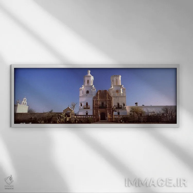 تابلو دکوراتیو Mission San Xavier Del Bac, Tucson, Arizona, USA #2,نما… اثر پانورامیک ایمجز - نمای قابدار سفید