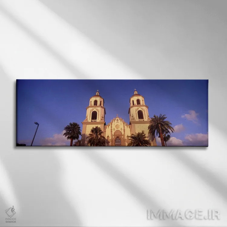 تابلو دکوراتیو St. Augustine Cathedral, Tucson, Arizona, USA,نمای روبه… اثر پانورامیک ایمجز - نمای روبهرو روی دیوار