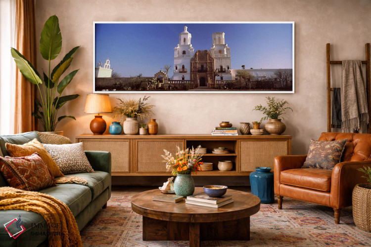 تابلو دکوراتیو Mission San Xavier Del Bac, Tucson, Arizona, USA #2,نما… اثر پانورامیک ایمجز - D1W