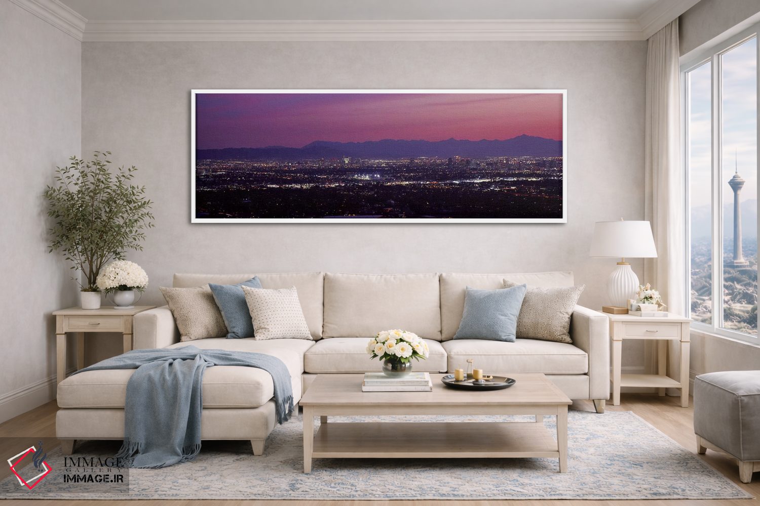 تابلو دکوراتیو Phoenix, Maricopa County, Arizona, USA,غروب سرخابی، فون… اثر پانورامیک ایمجز - D4W