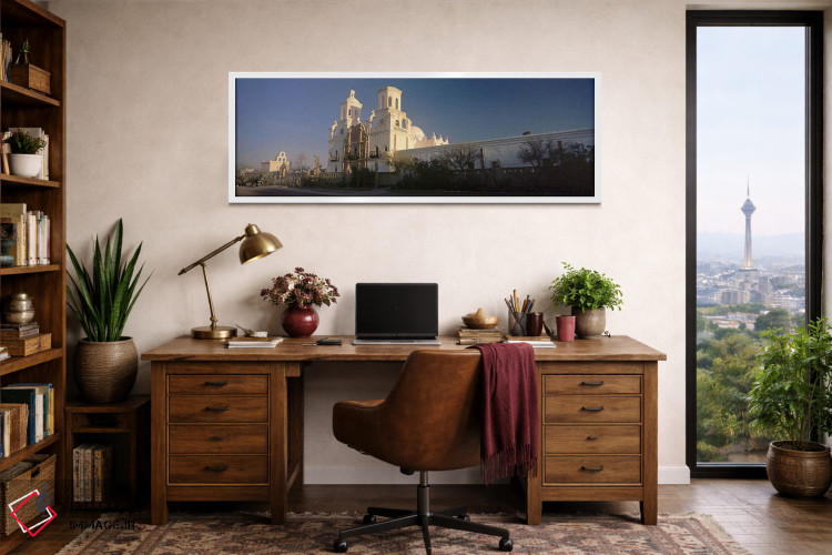 تابلو دکوراتیو Mission San Xavier Del Bac, Tucson, Arizona, USA,نمای ر… اثر پانورامیک ایمجز - D1W
