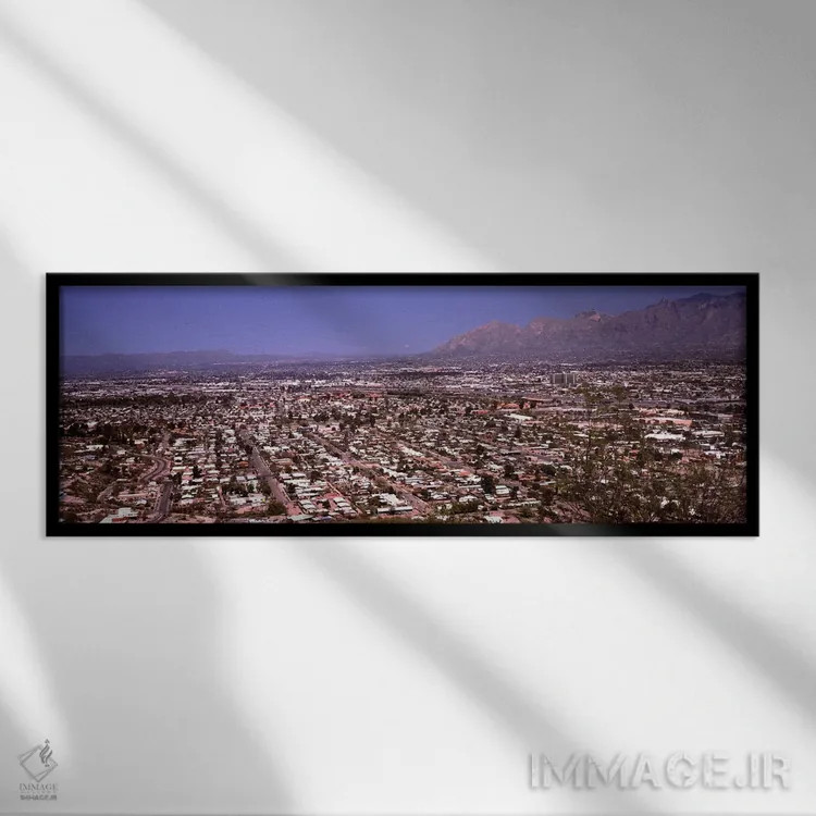 تابلو دکوراتیو Pima County, Arizona, USA,نمای هوایی از شهر، توسان، شهر… اثر پانورامیک ایمجز - نمای قابدار مشکی