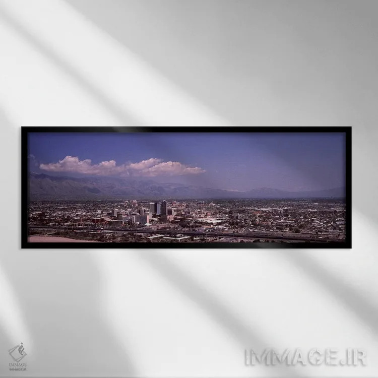 تابلو دکوراتیو Pima County, Arizona, USA,نمای هوایی از شهر، توسان، شهر… اثر پانورامیک ایمجز - نمای قابدار مشکی
