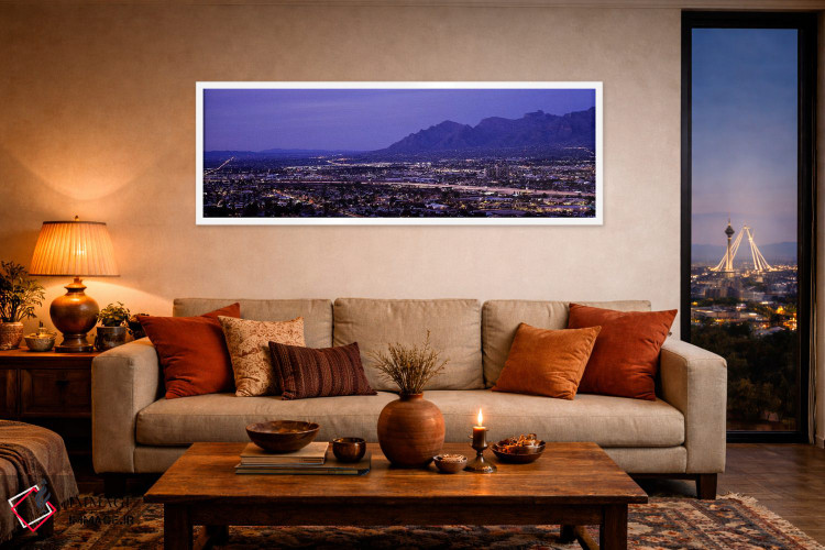 تابلو دکوراتیو Pima County, Arizona, USA,نمای هوایی از شهر در شب، توسا… اثر پانورامیک ایمجز - D4W