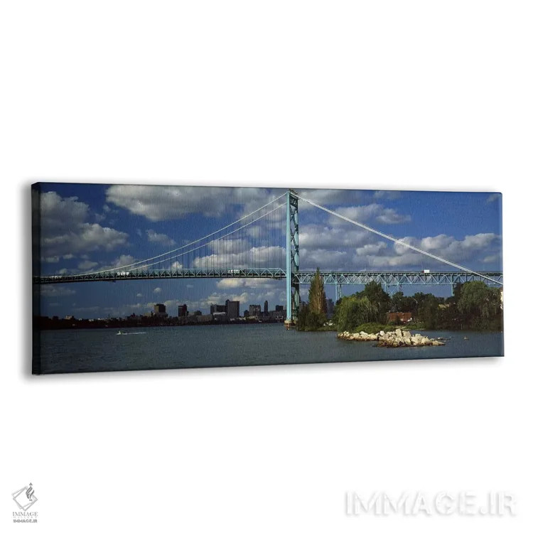 تابلو دکوراتیو Ambassador Bridge, Detroit River, Detroit, Wayne County… اثر پانورامیک ایمجز - نمای پرسپکتیو محصول