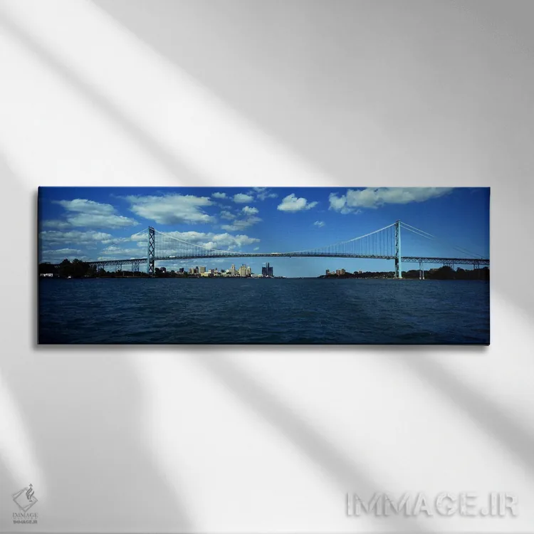 تابلو دکوراتیو Ambassador Bridge, Detroit River, Detroit, Wayne County… اثر پانورامیک ایمجز - نمای روبهرو روی دیوار