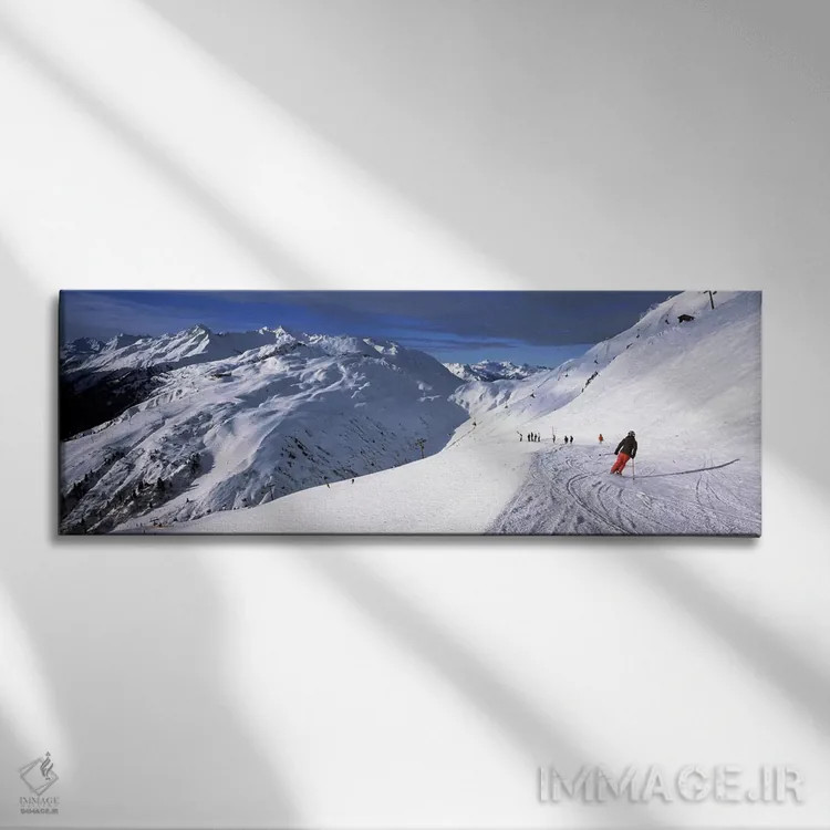 تابلو دکوراتیو Sankt Anton am Arlberg, Tyrol, Austria,گردشگران در حال… اثر پانورامیک ایمجز - نمای روبهرو روی دیوار