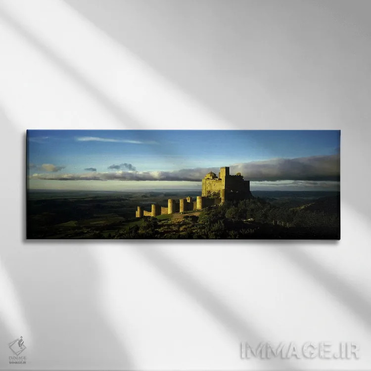 تابلو دکوراتیو Loarre Castle, Huesca, Aragon, Spain,قلعه ای روی تپه، ق… اثر پانورامیک ایمجز - نمای روبهرو روی دیوار