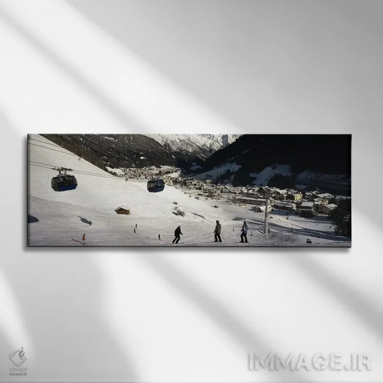 تابلو دکوراتیو Sankt Anton am Arlberg, Tyrol, Austria,تله کابین در پیس… اثر پانورامیک ایمجز - نمای روبهرو روی دیوار