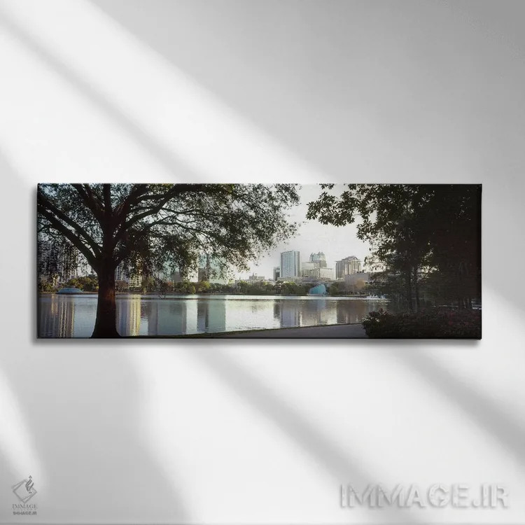 تابلو دکوراتیو Lake Eola, Orlando, Orange County, Florida, USA #2,ساخت… اثر پانورامیک ایمجز - نمای روبهرو روی دیوار