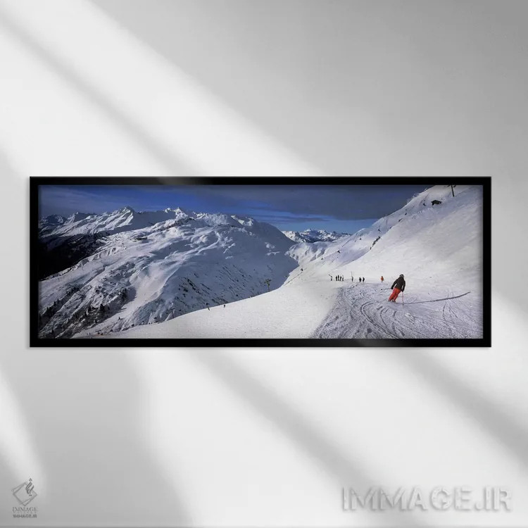 تابلو دکوراتیو Sankt Anton am Arlberg, Tyrol, Austria,گردشگران در حال… اثر پانورامیک ایمجز - نمای قابدار مشکی