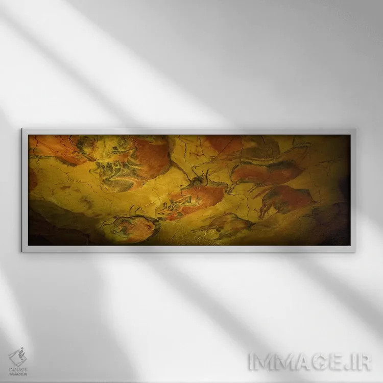 تابلو دکوراتیو Cave Of Altamira, Near Santillana del Mar, Cantabria, S… اثر پانورامیک ایمجز - نمای قابدار سفید