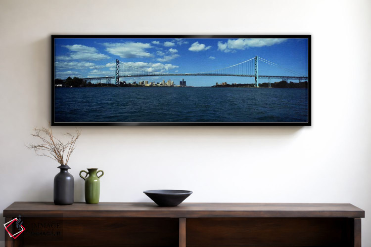 تابلو دکوراتیو Ambassador Bridge, Detroit River, Detroit, Wayne County… اثر پانورامیک ایمجز - D1B