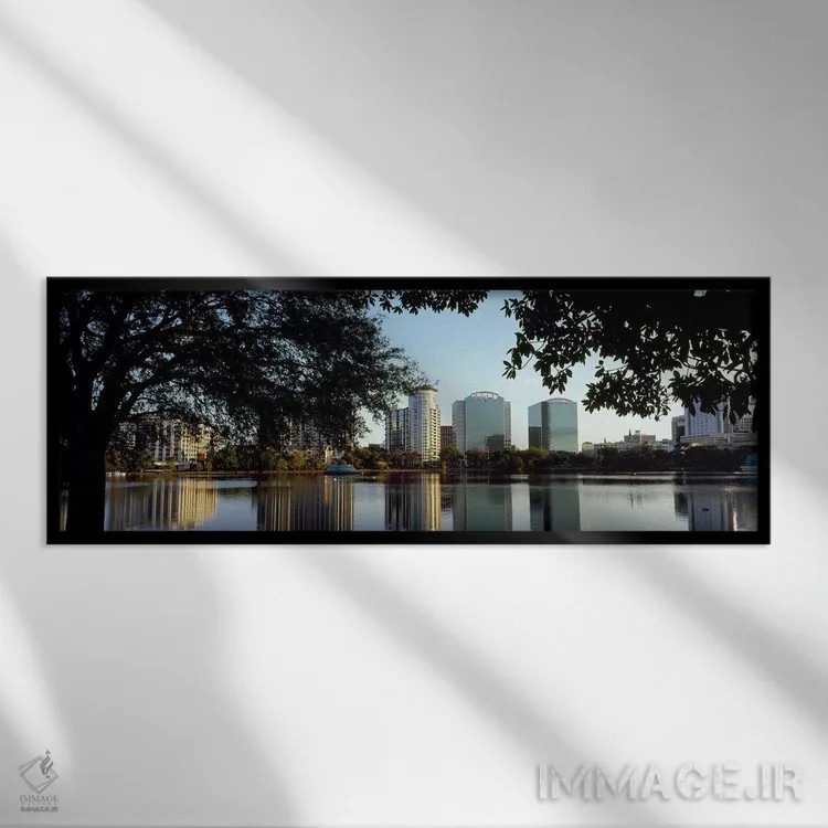 تابلو دکوراتیو Lake Eola, Orlando, Orange County, Florida, USA,ساختمان… اثر پانورامیک ایمجز - نمای قابدار مشکی