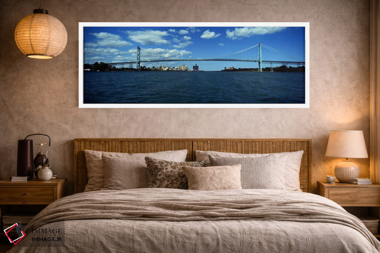 تابلو دکوراتیو Ambassador Bridge, Detroit River, Detroit, Wayne County… اثر پانورامیک ایمجز - D4W