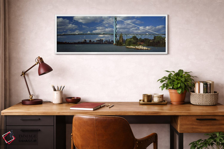 تابلو دکوراتیو Ambassador Bridge, Detroit River, Detroit, Wayne County… اثر پانورامیک ایمجز - D3W