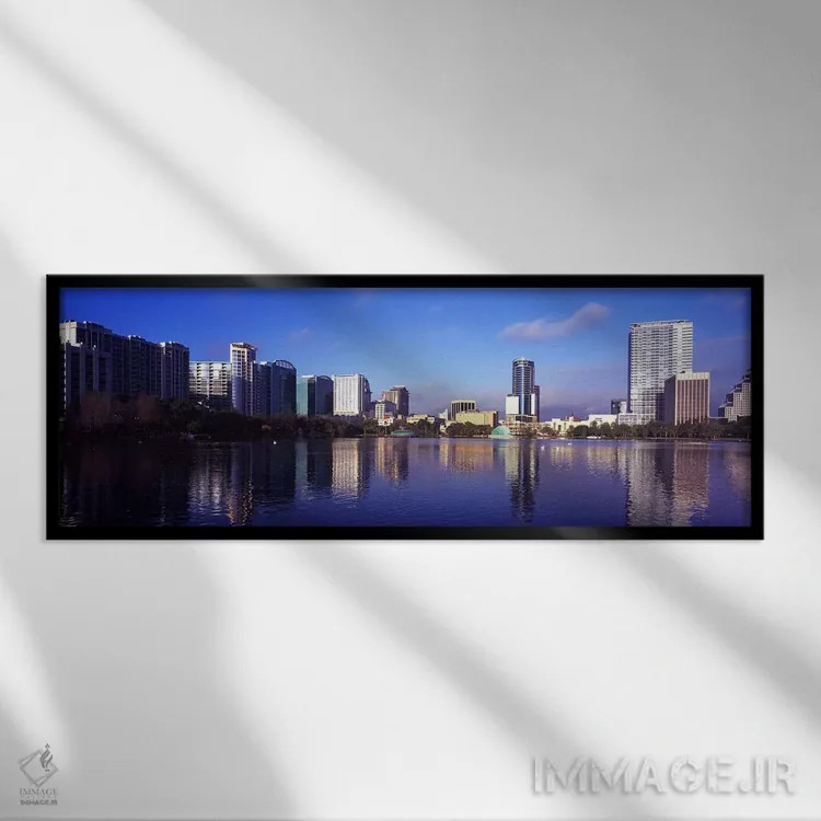 تابلو دکوراتیو Lake Eola, Orlando, Orange County, Florida, USA 2010 #3… اثر پانورامیک ایمجز - نمای قابدار مشکی