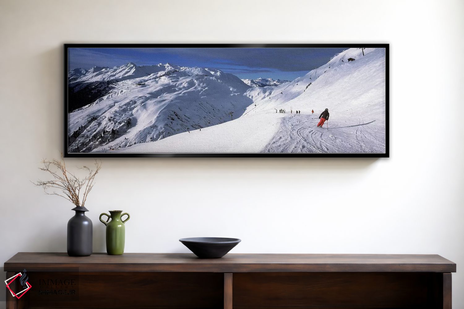 تابلو دکوراتیو Sankt Anton am Arlberg, Tyrol, Austria,گردشگران در حال… اثر پانورامیک ایمجز - D1B