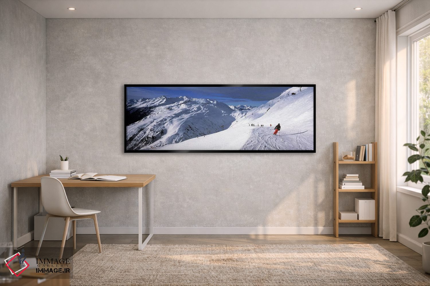 تابلو دکوراتیو Sankt Anton am Arlberg, Tyrol, Austria,گردشگران در حال… اثر پانورامیک ایمجز - D2B