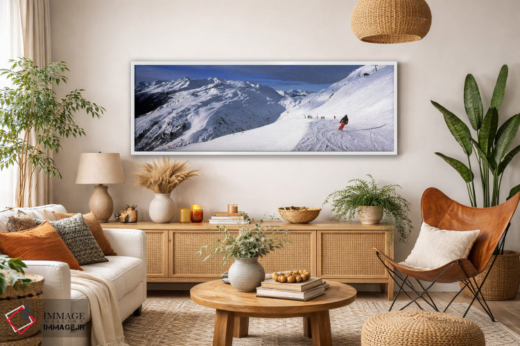 تابلو دکوراتیو Sankt Anton am Arlberg, Tyrol, Austria,گردشگران در حال… اثر پانورامیک ایمجز - D3W