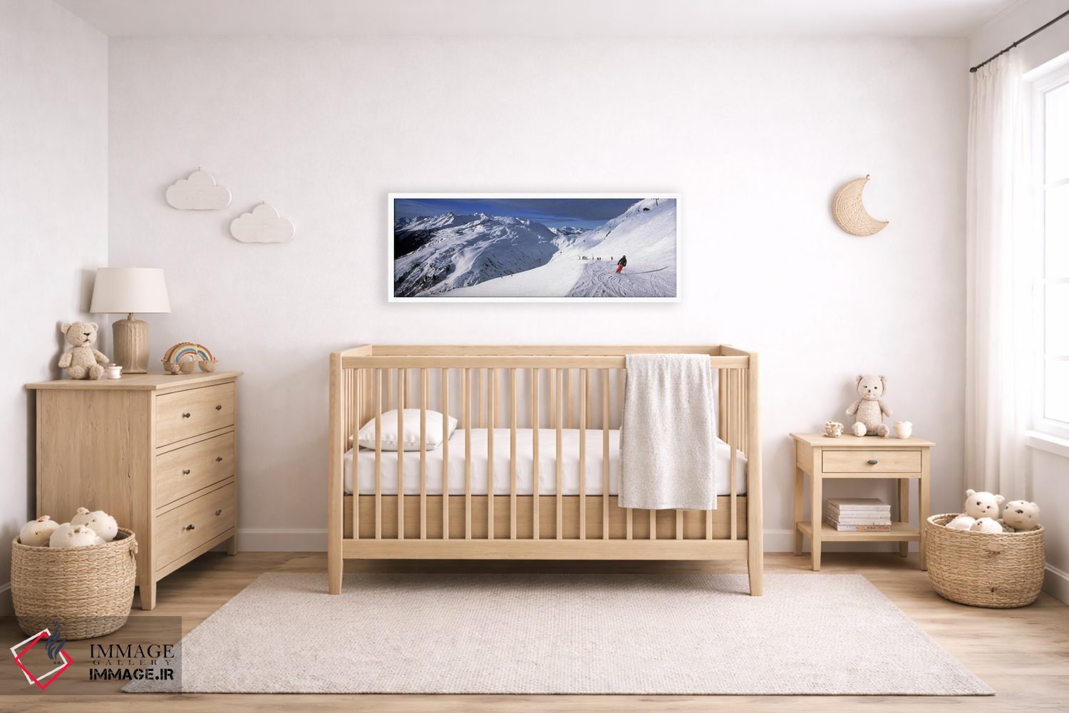 تابلو دکوراتیو Sankt Anton am Arlberg, Tyrol, Austria,گردشگران در حال… اثر پانورامیک ایمجز - D6W