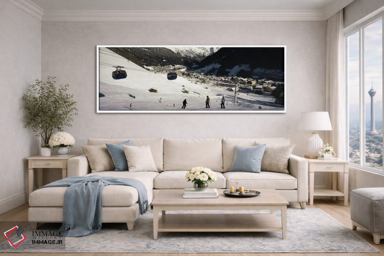 تابلو دکوراتیو Sankt Anton am Arlberg, Tyrol, Austria,تله کابین در پیس… اثر پانورامیک ایمجز - D4W