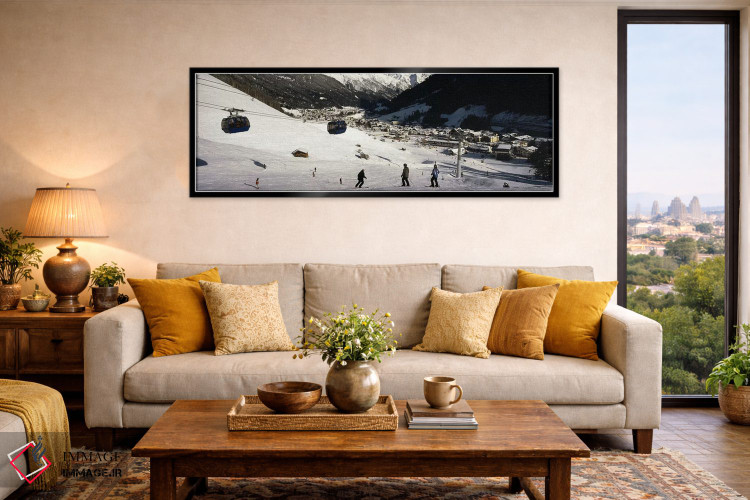تابلو دکوراتیو Sankt Anton am Arlberg, Tyrol, Austria,تله کابین در پیس… اثر پانورامیک ایمجز - D6B