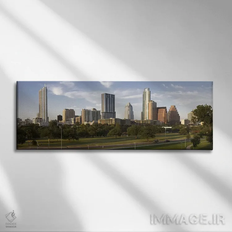 تابلو دکوراتیو Austin, Travis County, Texas, USA,ساختمان ها در شهر، آس… اثر پانورامیک ایمجز - نمای روبهرو روی دیوار