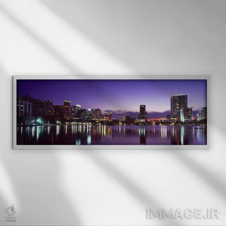 تابلو دکوراتیو Lake Eola, Orlando, Orange County, Florida, USA 2010 #3… اثر پانورامیک ایمجز - نمای قابدار سفید