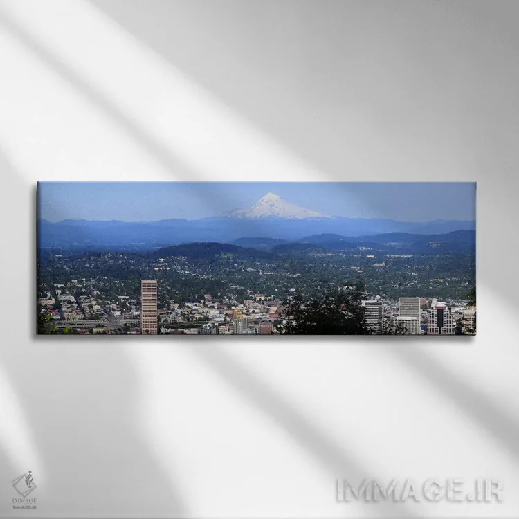 تابلو دکوراتیو Mt Hood, Portland, Oregon, USA 2010,نمای زاویه بالا از… اثر پانورامیک ایمجز - نمای روبهرو روی دیوار