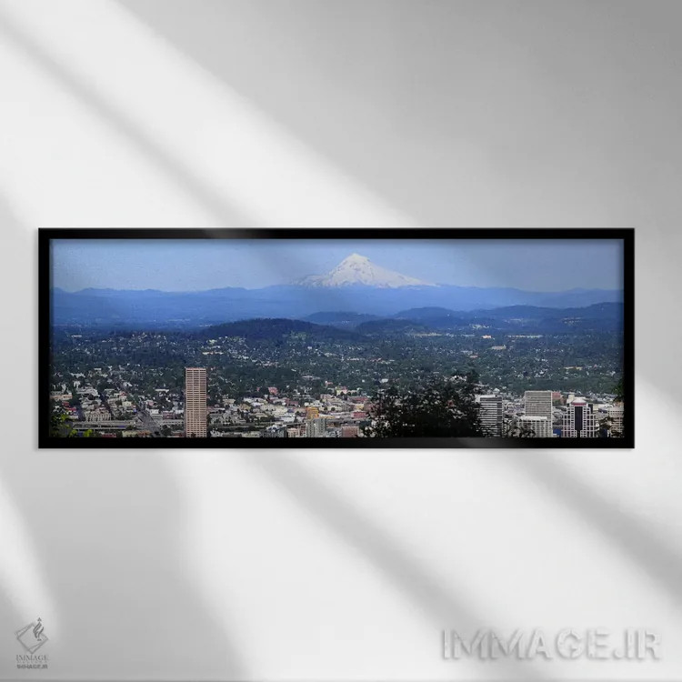 تابلو دکوراتیو Mt Hood, Portland, Oregon, USA 2010,نمای زاویه بالا از… اثر پانورامیک ایمجز - نمای قابدار مشکی