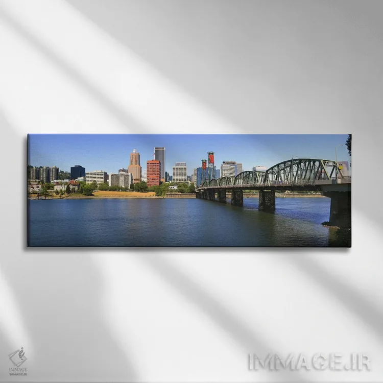 تابلو دکوراتیو Hawthorne Bridge, Willamette River, Portland, Multnomah… اثر پانورامیک ایمجز - نمای روبهرو روی دیوار