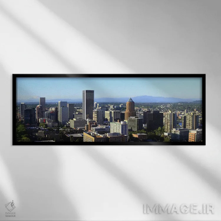 تابلو دکوراتیو Portland, Multnomah County, Oregon, USA 2010,منظره شهری… اثر پانورامیک ایمجز - نمای قابدار مشکی