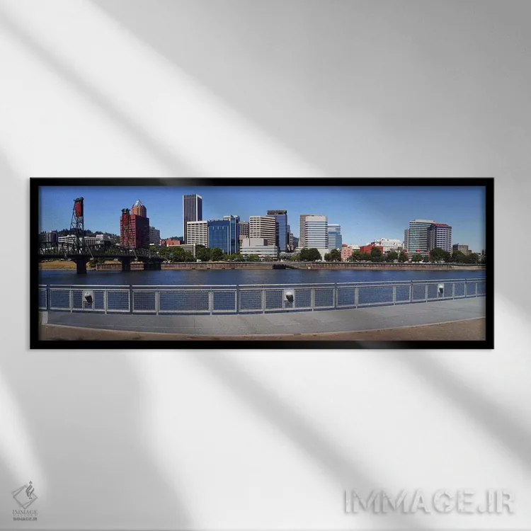 تابلو دکوراتیو Vista Point, Portland, Multnomah County, Oregon, USA 20… اثر پانورامیک ایمجز - نمای قابدار مشکی