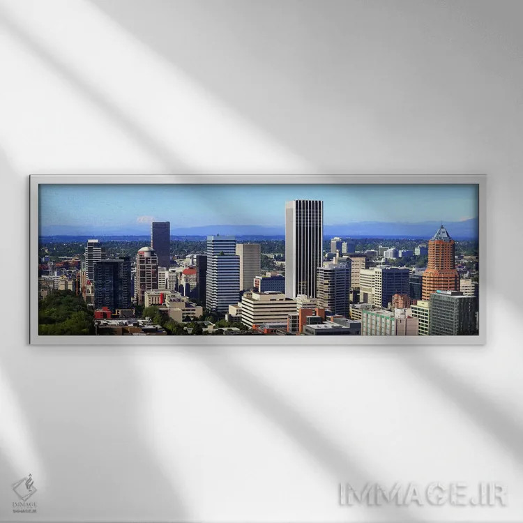تابلو دکوراتیو Portland, Multnomah County, Oregon, USA 2010,نمای زاویه… اثر پانورامیک ایمجز - نمای قابدار سفید
