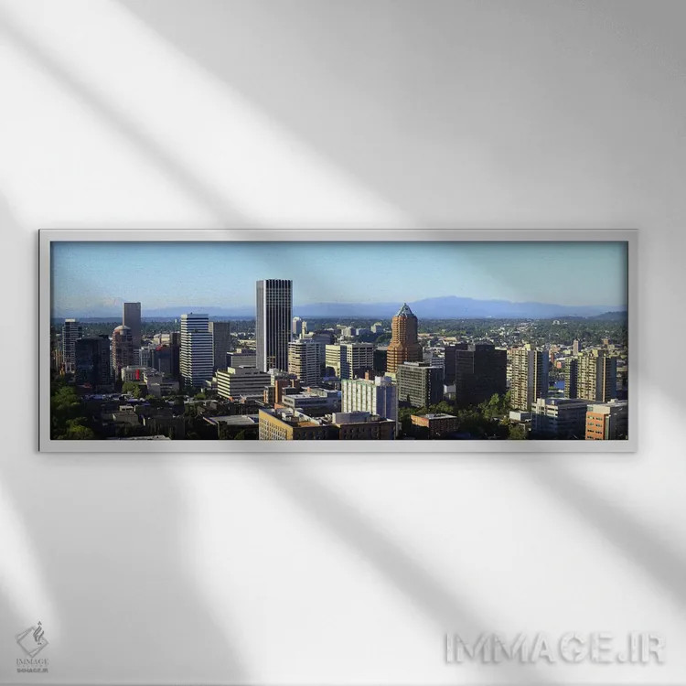 تابلو دکوراتیو Portland, Multnomah County, Oregon, USA 2010,منظره شهری… اثر پانورامیک ایمجز - نمای قابدار سفید