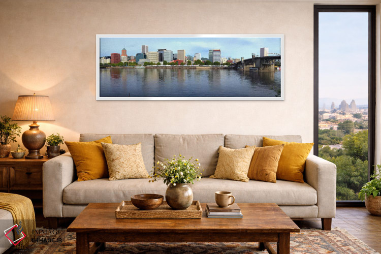 تابلو دکوراتیو Morrison Bridge, Willamette River, Portland, Oregon, US… اثر پانورامیک ایمجز - D4W
