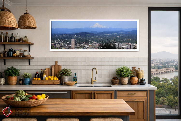 تابلو دکوراتیو Mt Hood, Portland, Oregon, USA 2010,نمای زاویه بالا از… اثر پانورامیک ایمجز - D3W