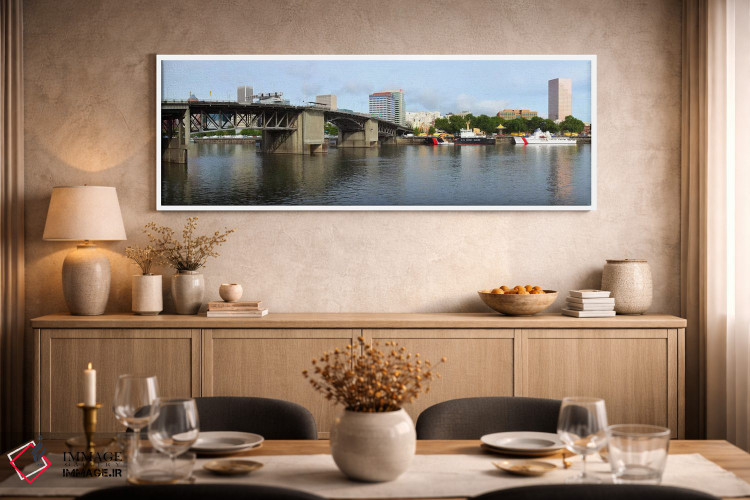 تابلو دکوراتیو Morrison Bridge, Willamette River, Portland, Oregon, US… اثر پانورامیک ایمجز - D2W