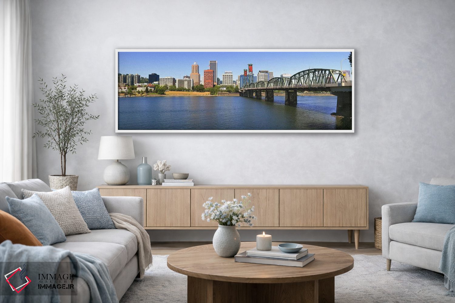 تابلو دکوراتیو Hawthorne Bridge, Willamette River, Portland, Multnomah… اثر پانورامیک ایمجز - D3W
