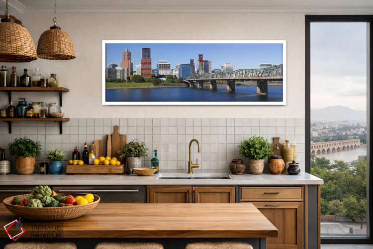 تابلو دکوراتیو Hawthorne Bridge, Willamette River, Multnomah County, P… اثر پانورامیک ایمجز - D3W