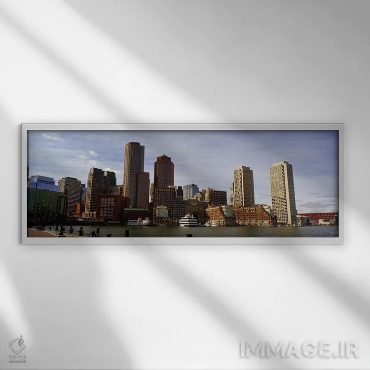 تابلو دکوراتیو Fan Pier, Boston, Suffolk County, Massachusetts, USA 20… اثر پانورامیک ایمجز - نمای قابدار سفید