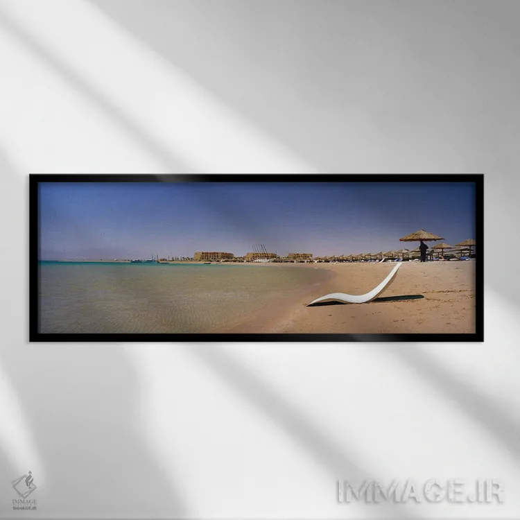 تابلو دکوراتیو Soma Bay, Hurghada, Egypt,صندلی راحتی روی ساحل، سوما بی… اثر پانورامیک ایمجز - نمای قابدار مشکی