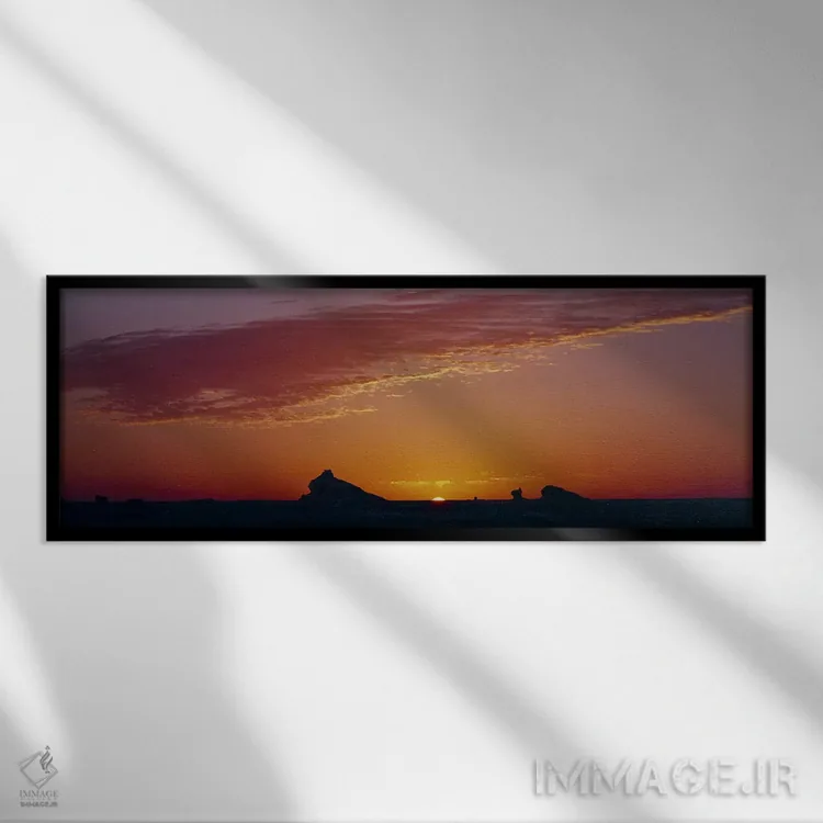 تابلو دکوراتیو White Desert, Farafra Oasis, Egypt,سیلوئت تشکیلات سنگی… اثر پانورامیک ایمجز - نمای قابدار مشکی