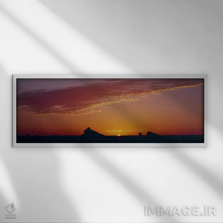 تابلو دکوراتیو White Desert, Farafra Oasis, Egypt,سیلوئت تشکیلات سنگی… اثر پانورامیک ایمجز - نمای قابدار سفید